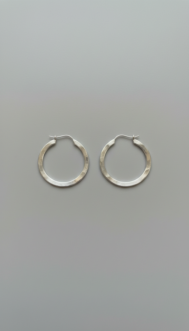 Handcrafted Silver Hoop Earrings