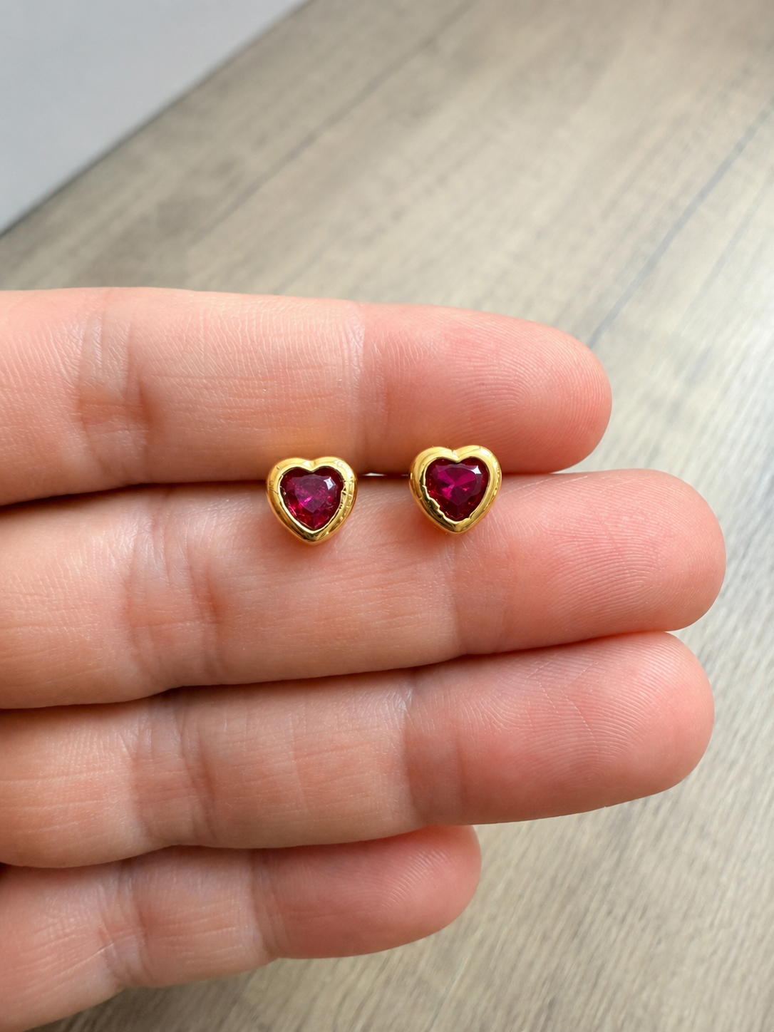 heart crystal pin earrings