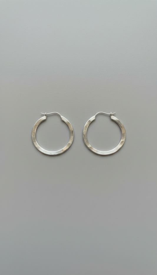 Handcrafted Silver Hoop Earrings