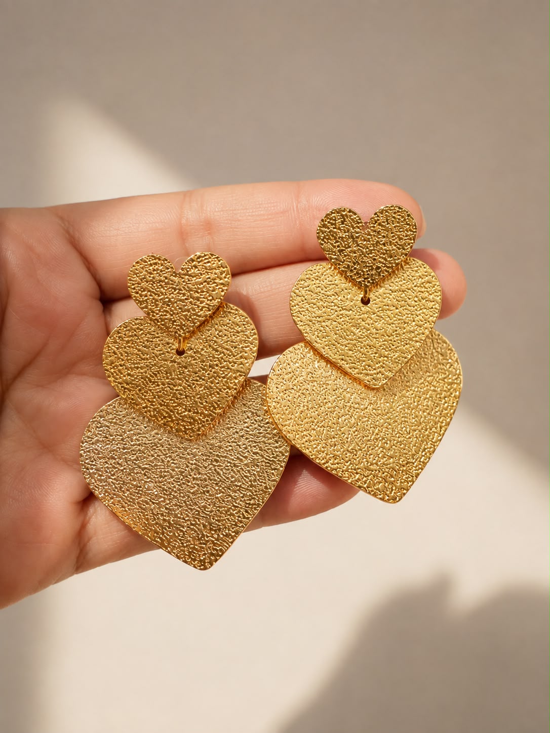 Amore Triple Heart Earrings