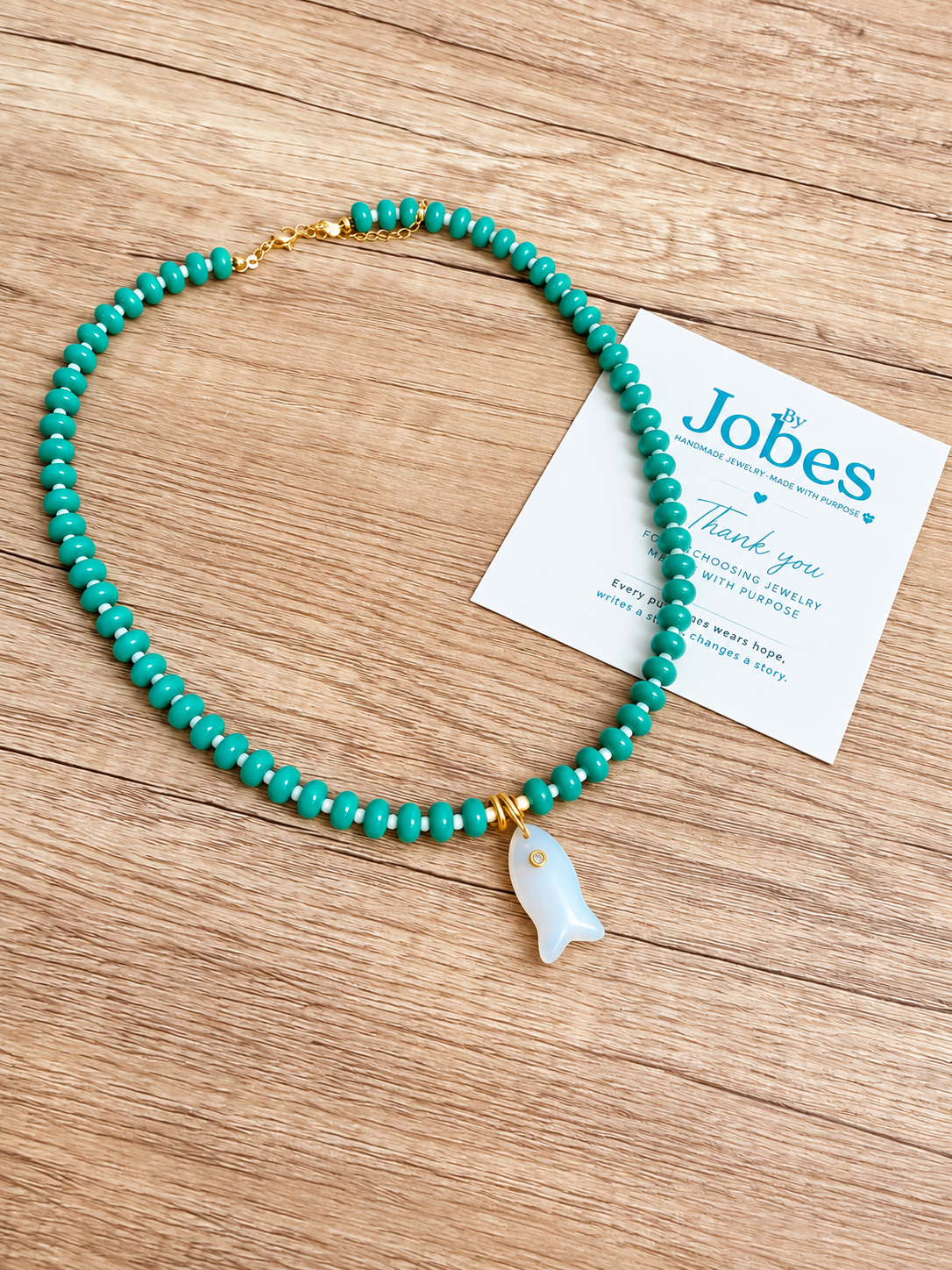 aquamarine fish bubble necklace
