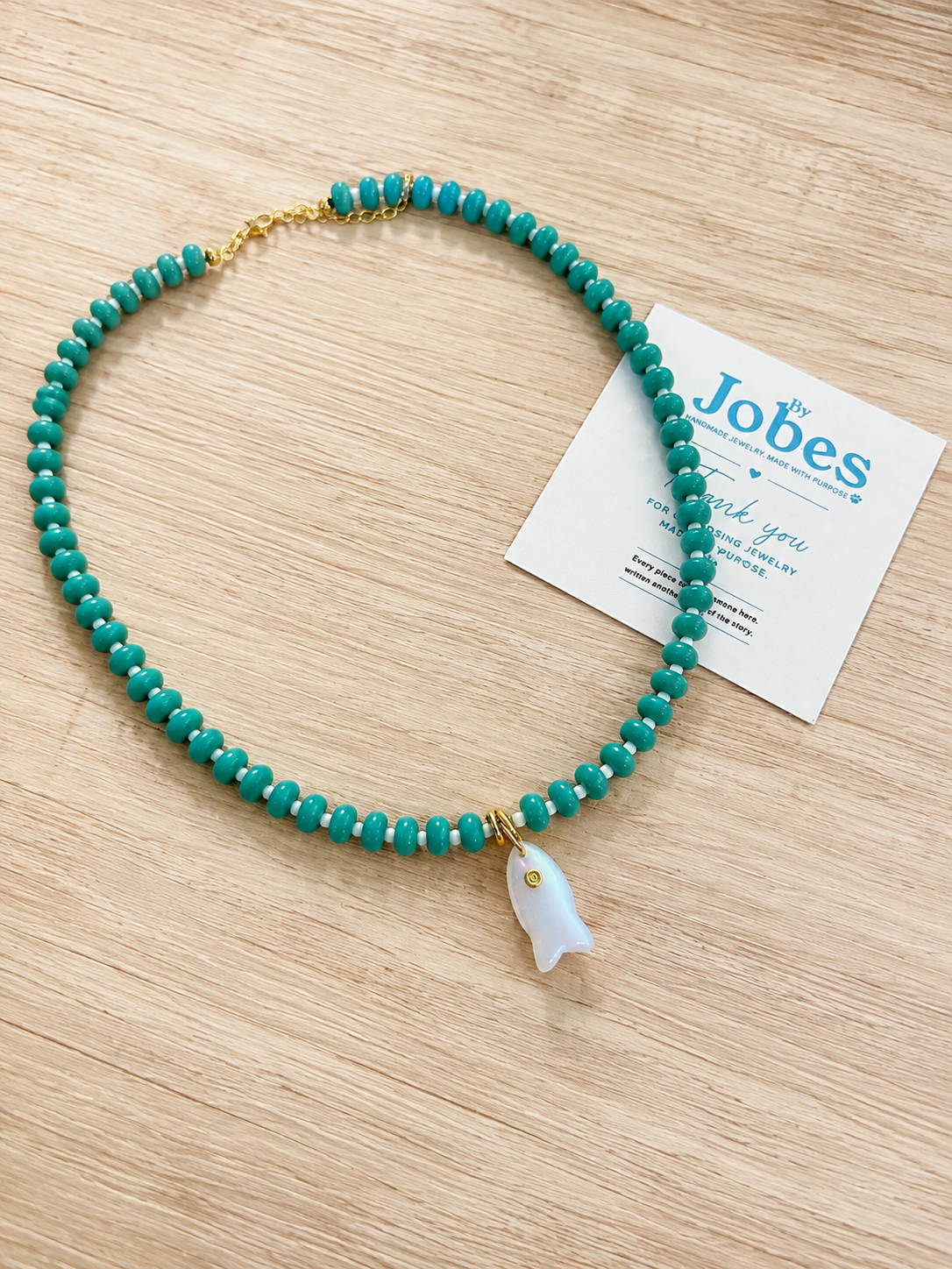 aquamarine fish bubble necklace
