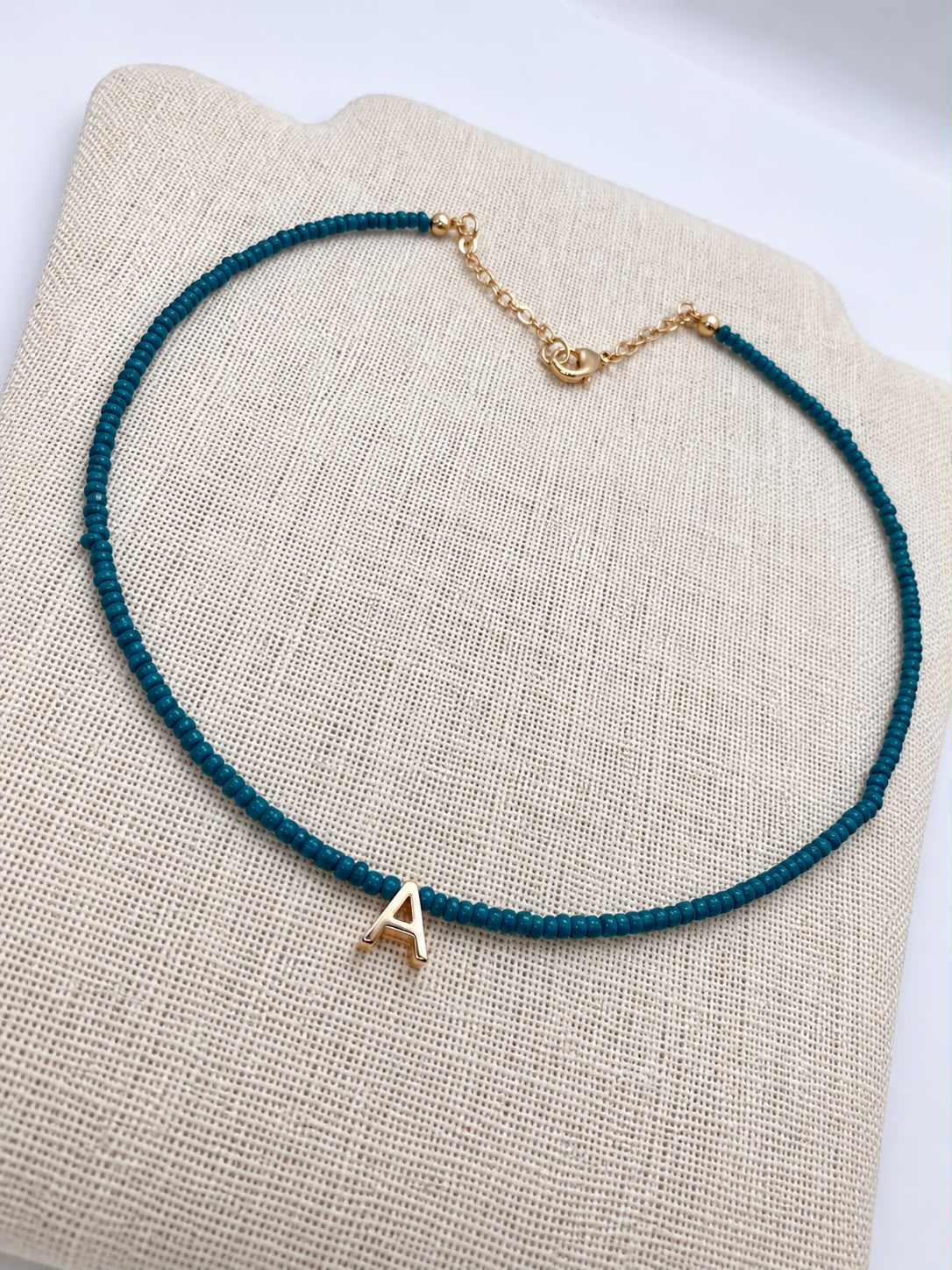 beaded letter necklace