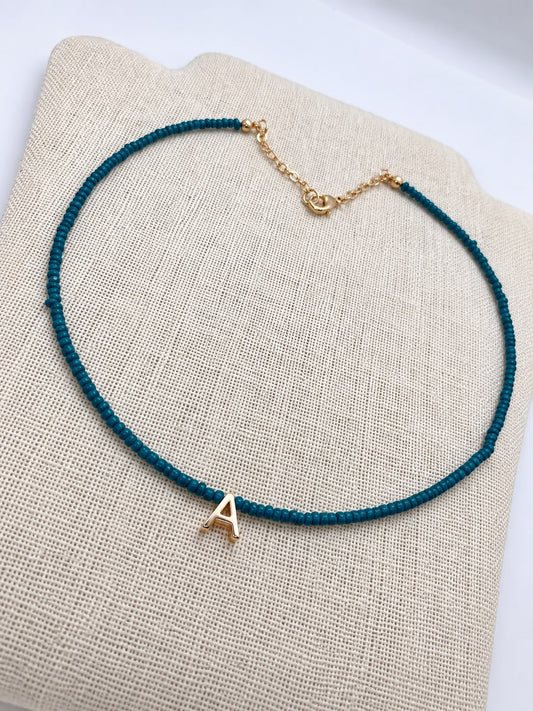 beaded letter necklace