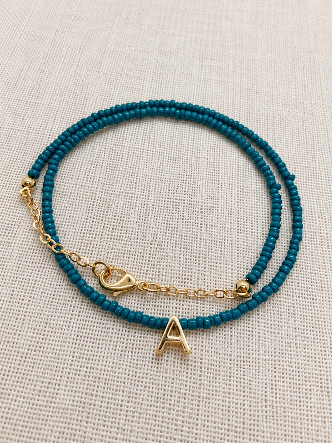 beaded letter necklace