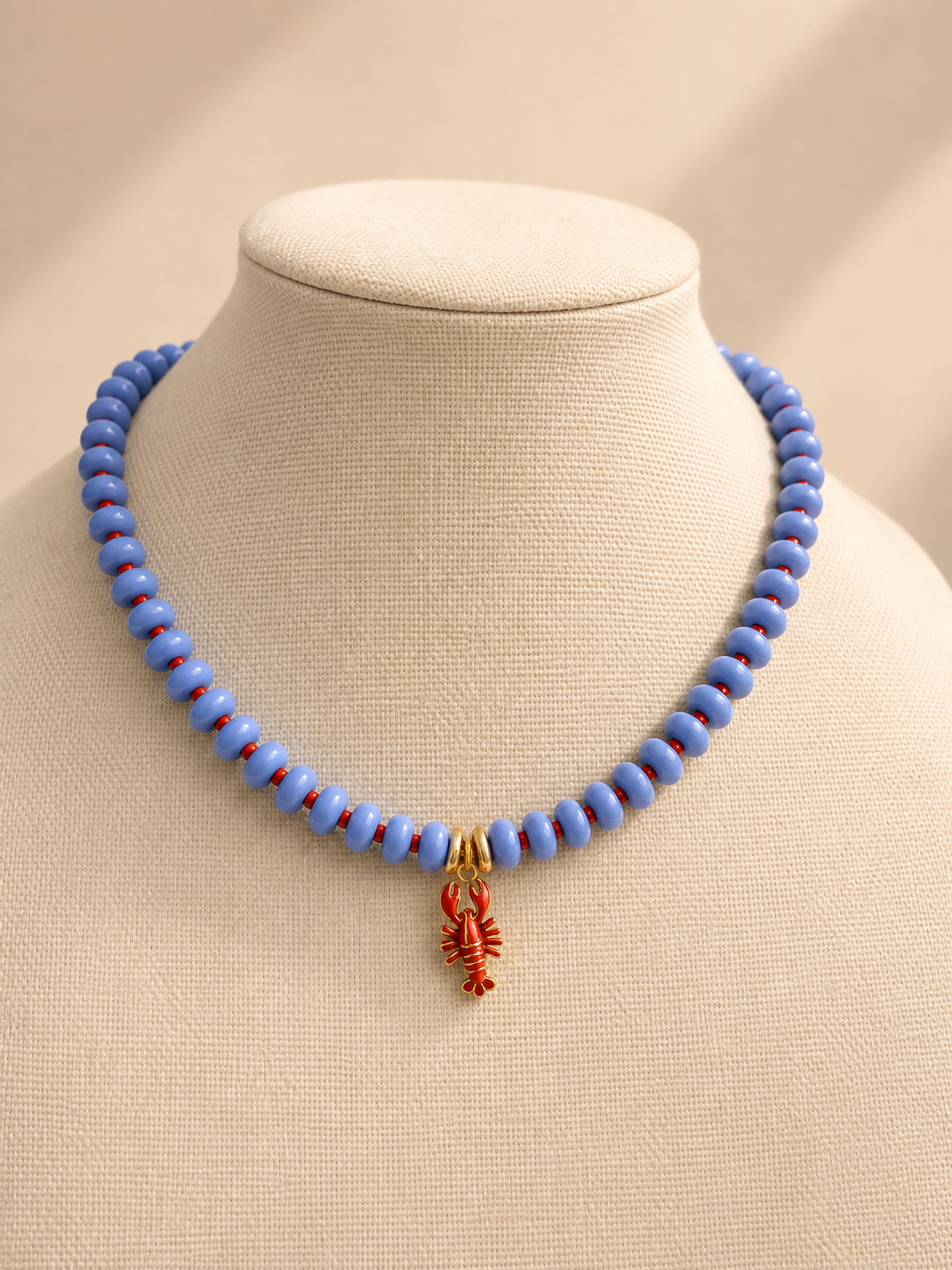 blue lobster bubble necklace