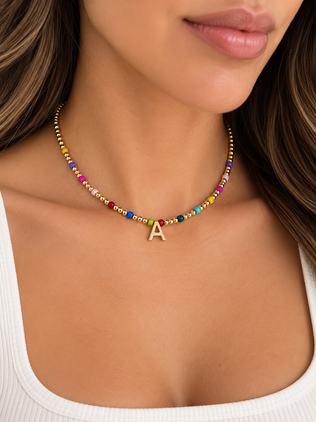 colorful beaded custom necklace