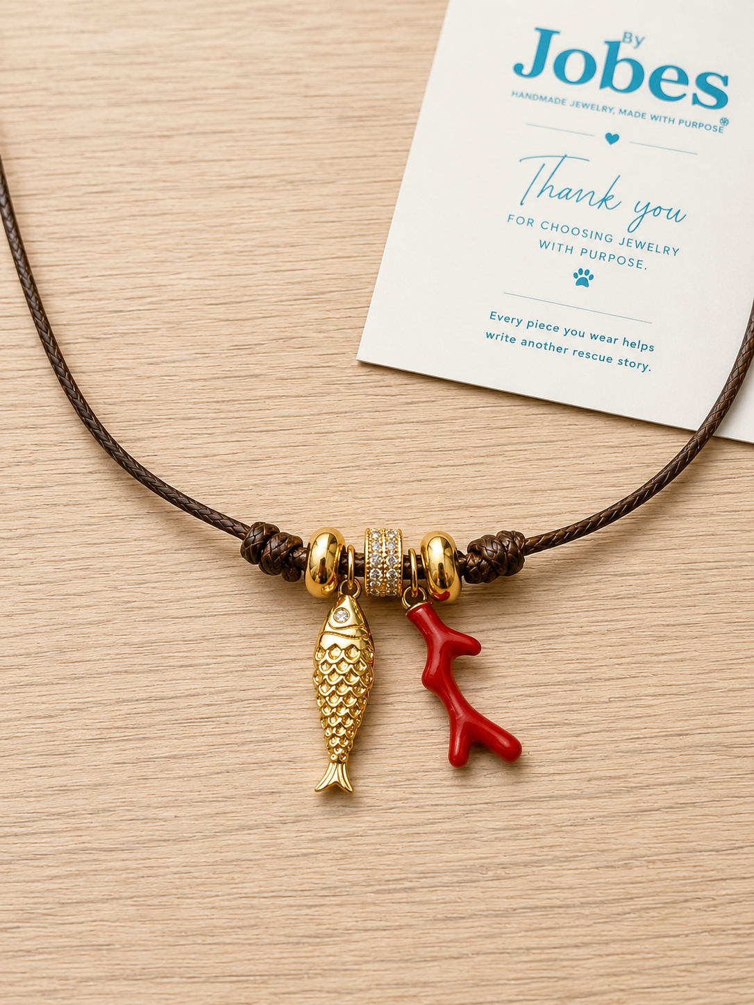 coral cord necklace