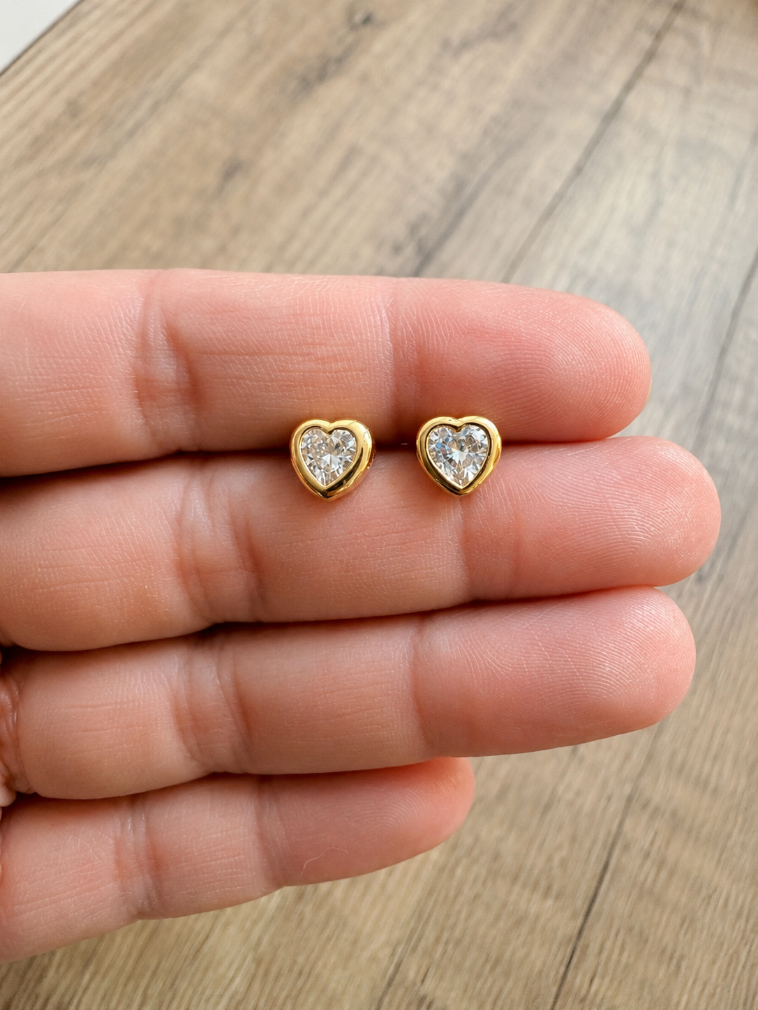 heart crystal pin earrings
