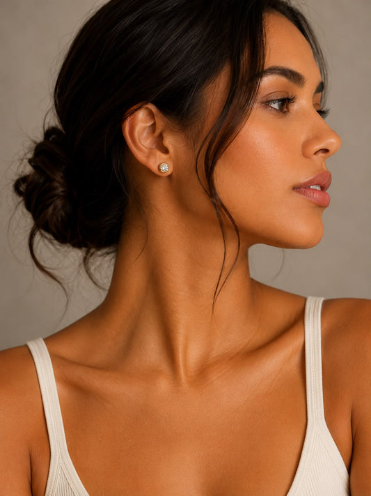 round crystal earrings