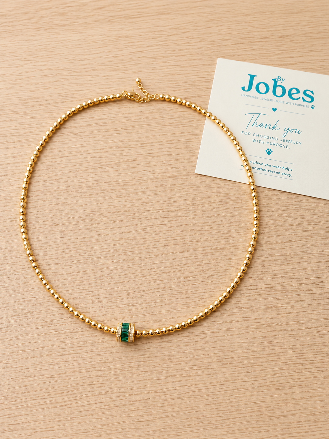 round gold plated necklace